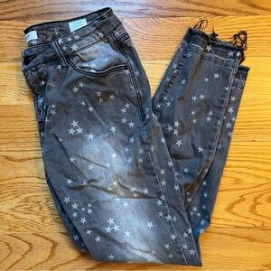 Kenzie Star Patterned Gray Jeans size 6 / 28